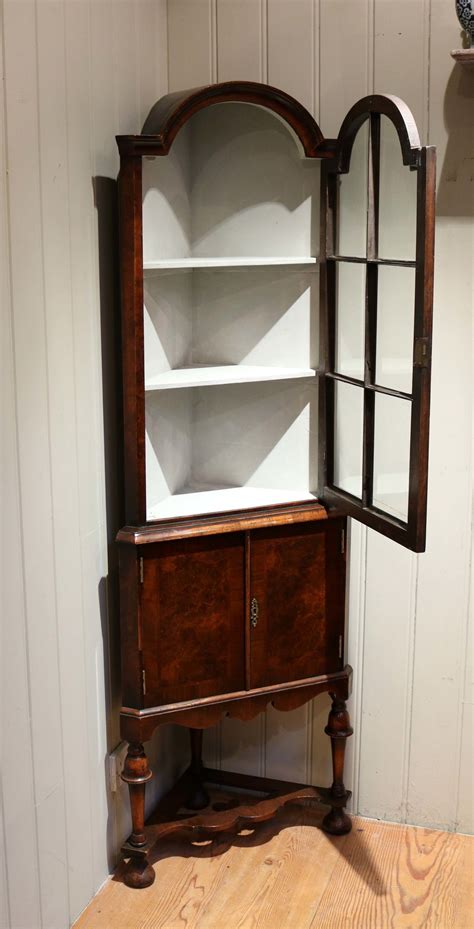 Danish design cabinet by hjørring møbelfabrik, 1960s. Burr Walnut Corner Display Cabinet - Antiques Atlas