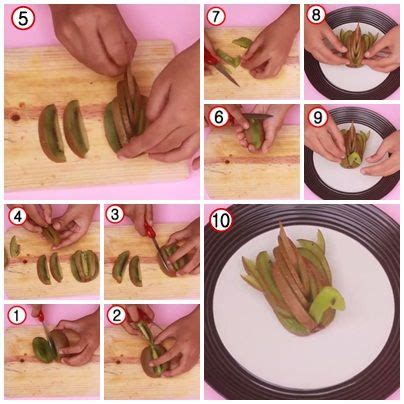 Gambar tersebut bisa anda unduh langsung, caranya silahkan klik pada g. Cara Membuat Garnish Dari Buah Kiwi (Bentuk Angsa ...
