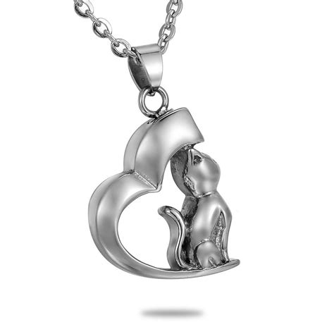 Our pets are like children and close family members to us. HooAMI Loving Cat Kitty Cremation Urn Jewelry Pet Ashes ...