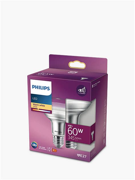 Philips 4W ES LED Dimmable R80 Reflector Bulb, Warm White at John Lewis ...