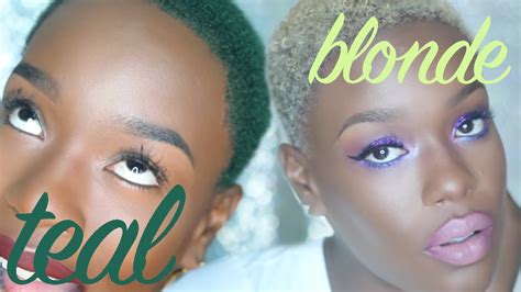 Le meilleur des films x. DYEING Natural Hair TEAL - PLATINUM Blonde - YouTube