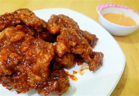 Resep rahasia richeese fire chicken ala rumahan + resep saos keju mudah & murah (januari 2021). Resep Fire Chicken ala Richeese with Cheese Sauce (Ayam ...