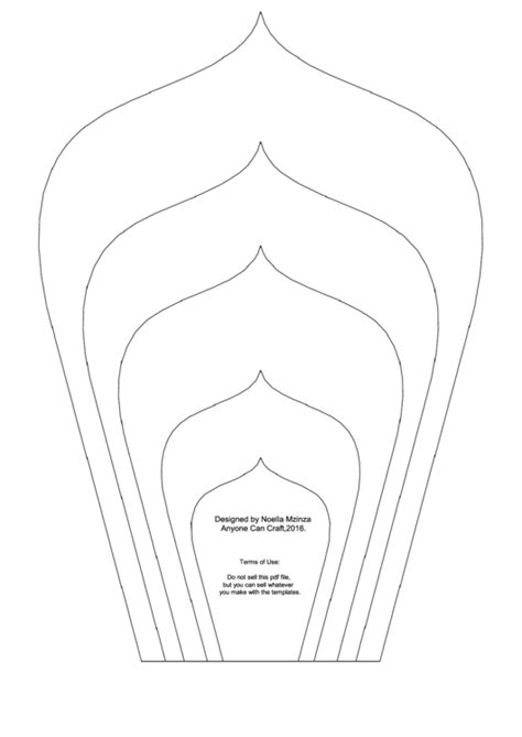 Free google slides and powerpoint templates. Large Flower Petals Template - Spear-Shaped A4 printable pdf download