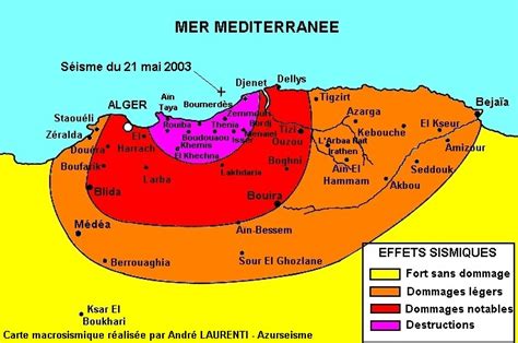 Le réseau d'eau potable a été coupé et les communications téléphoniques ont connu des coupures également sans doute dues aux nombreux appels enregistrés par les habitants suite au tremblement de terre. Plaque tectonique algerie