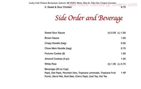 You can find online coupons, daily specials and customer reviews on our website. Online Menu of Lucky Cafe Chinese Restaurant Restaurant ...