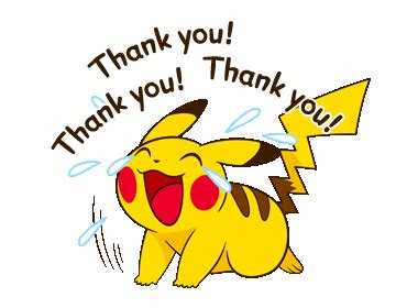 Thank you gifs images and graphics. LINE Official Stickers - Pikachu's Lively Voiced Stickers ...