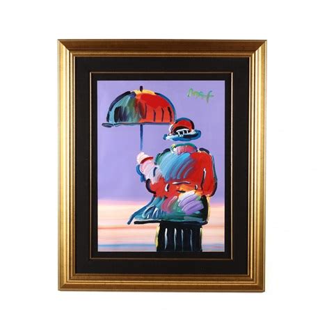 Acrylic and collage on paper, signed size: Umbrella Man by Peter Max on artnet