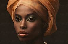 woman african portrait turban orange stocksy women girl beauty negras afro beautiful beleza lumina style wearing female maquiagem painting africa