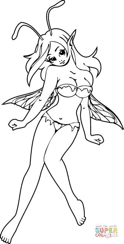 Click on the coloring page to open in a new window and print. Elf Girl Anime coloring page | Free Printable Coloring Pages