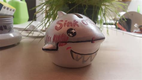 See more ideas about personalized piggy bank, piggy bank, educational toys for kids. my new tsundere shark piggy bank says sink or swim in pink ...