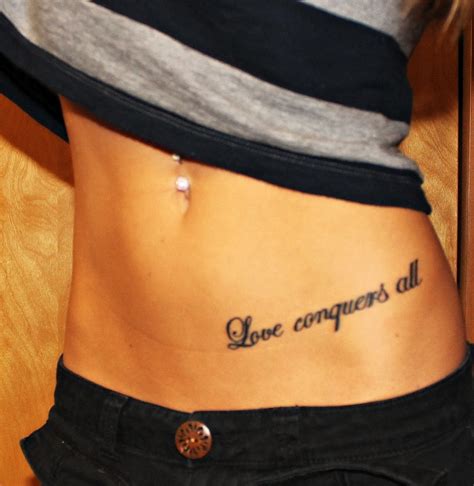 Maybe you would like to learn more about one of these? Black quote girl tattoo on hip