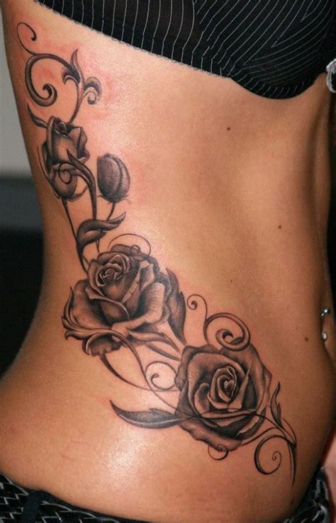 Roses are the favorite design for side tattoos for women. 60 Rose Tattoos - Best Ideas and Designs for 2019