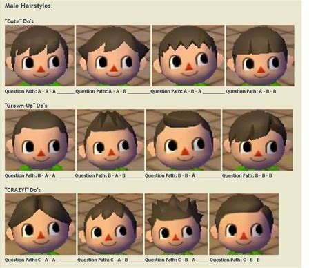 The fall update for animal crossing: Accf Wii Hairstyle Guide - HairStyle