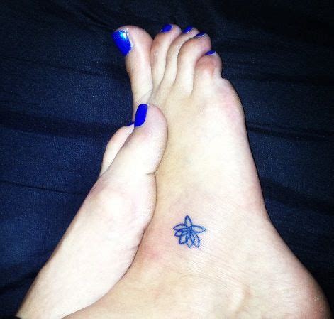 Small line and lotus flower tattoo. Small blue lotus #foot #tattoo #tiny | Tattoos | Pinterest ...