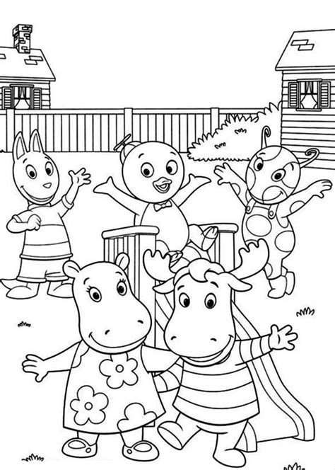 Coloring pages coloring outstanding map printable montessori. The Backyardigans Play Together Coloring Page : Kids Play ...