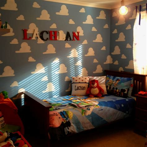 Maybe you would like to learn more about one of these? Hand painted Toy Story clouds for my sons bedroom | Kids ...