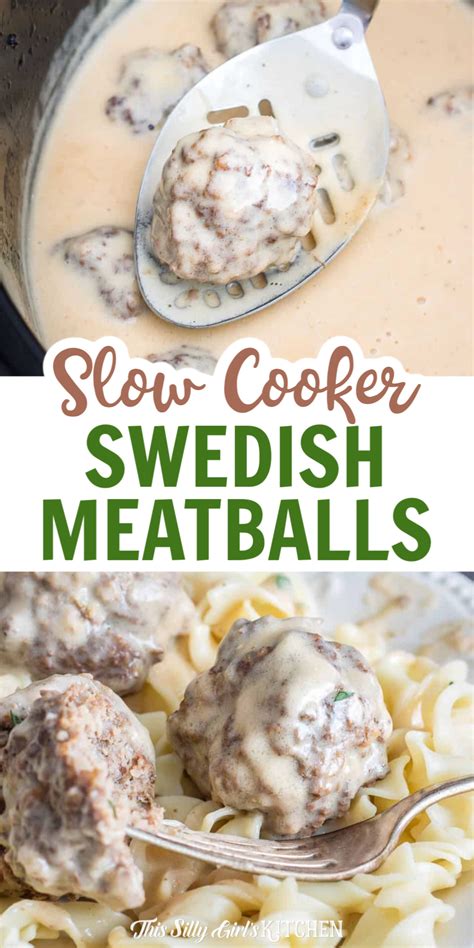 Gently fold meatballs into mixture for last 30 minutes of cooking. Crockpot Swedish Meatballs - This Silly Girl's Kitchen ...