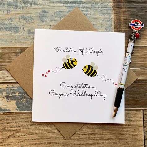 Wedding quotes wedding wishes wedding cards happy wedding day wedding guest list diy congratulations greeting cards for graduation, baby shower, bridal shower, or wedding. Wedding Congratulations Card The a Bee-utiful Couple ...