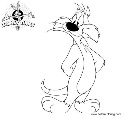 Free tweety coloring pages to print and download. Sylvester from Looney Tunes Coloring Pages - Free ...