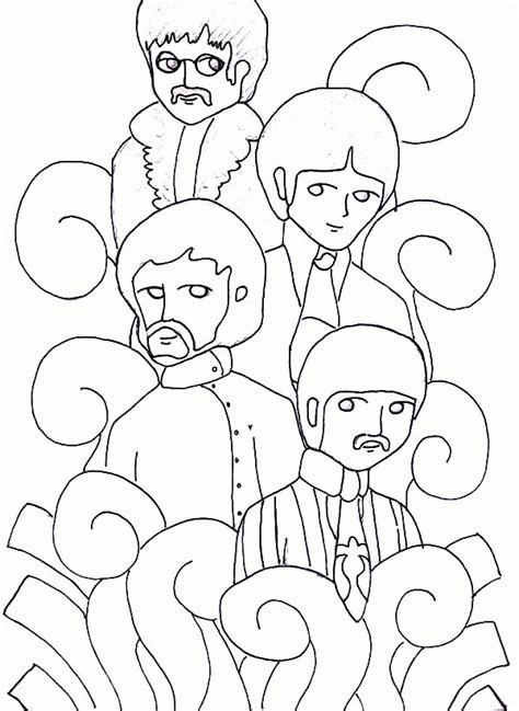 Beatles yellow submarine coloring page. Beatles Yellow Submarine Coloring Page - Coloring Home