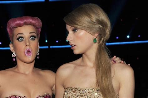 Repeated viewings suggest it reads: Taylor Swift and Katy Perry: A Timeline of Their Feud