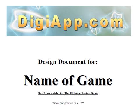 This part of the document is one that will change very little once the concept is. Game Design Document Template news - Indie DB