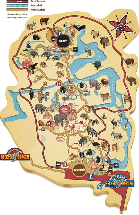 Safaripark beekse bergen is uitgeroepen tot beste dierentuin van nederland 2017. Plattegrond - Safaripark Beekse Bergen. Afrika gevaarlijk ...