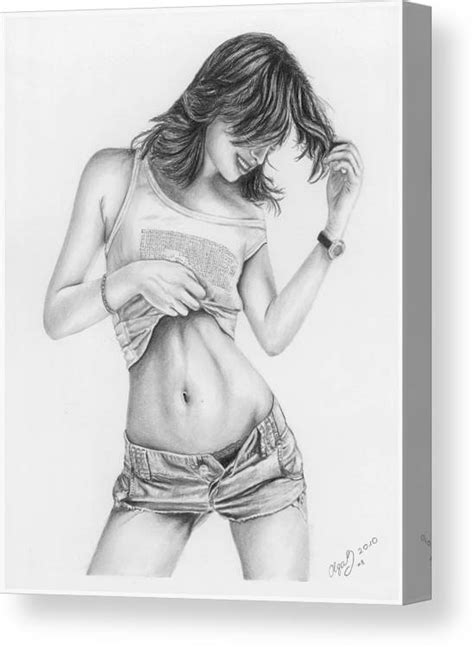 The fine art pencil designs include crayons, watercolor and charcoal varieties which produce captivating art pieces. Original Pencil Drawing Sexy Girl Www.olgabell.ca Canvas ...