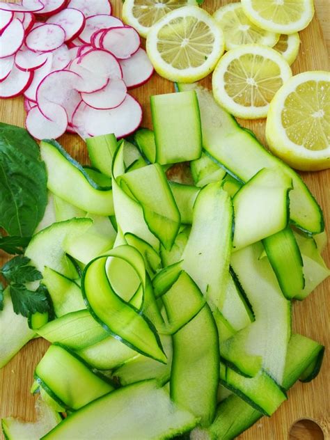 Cook and stir until meat is no longer pink. Zucchini Ribbon Salad with Whipped Ricotta - Proud Italian ...