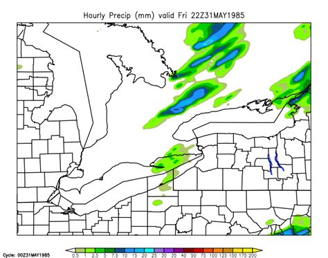 A tornado is a strong, turbulent column of air, moving fast and keeping in contact with the earth's surface and a tornadoes are formed from the extremely large thunderstorms called supercells. Golden Horseshoe WX - Barrie Tornado May 31, 1985 Case Study ZOOM Level - Parameter Selector