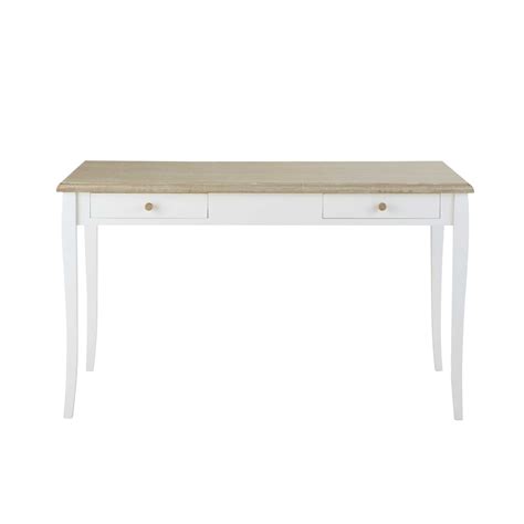 Schreibtisch fritz sonoma eiche nachbildung 89 x 74 x 40 cm. Schreibtisch aus Holz weiß L 132 cm Angelique | Maisons du ...