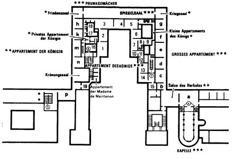 Grundriss versailles umbau erdgeschoss paris französische schlösser stadtschloss deutsch französischer krieg schloss. Plan des ersten Stocks im Schloss Versailles | Schloss ...