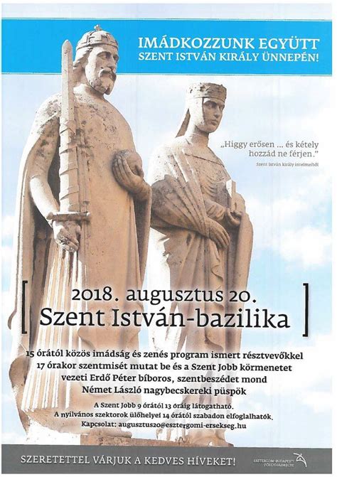 Tájékoztatás a zenés, táncos rendezvényekről. 2018. augusztus 20. programok Budapesten - Szent jobb körmenet