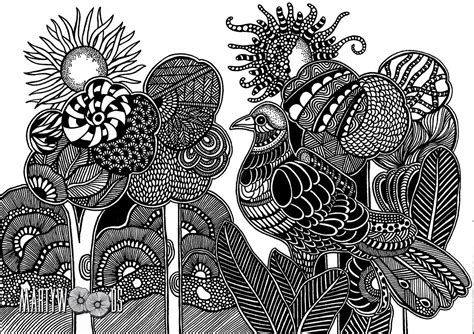 martywoods | Floral doodle, Black and white doodle, Doodle art