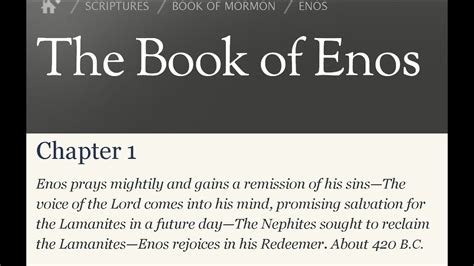 While sitting in a book of mormon class, my ears perked up as brother griffin mentioned a team he was working with to create visual aids for the scriptures. Read the Book of Mormon Enos - How Faith in Christ Can ...