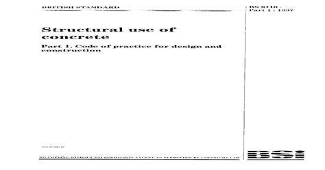 It contains five spreadsheets for designing r.c. BS 8110 Part 1-1997 - PDF Document