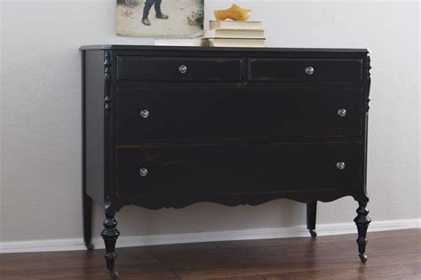 As soon as we spotted it, we knew we used olde century colors paint to get the colors we were after. Natty by Design | Antique dresser, Black painted dressers ...