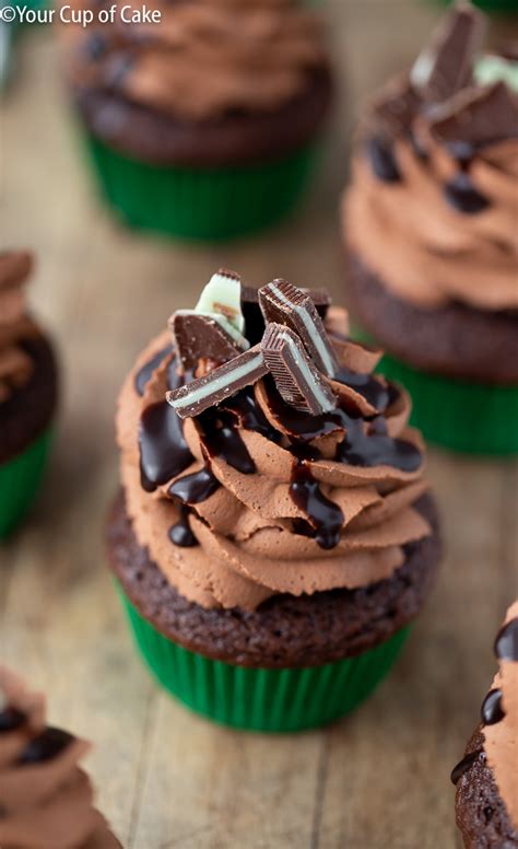 In a medium bowl, using an electric mixer, beat the cream to soft peaks. Mint Chocolate Mousse Cupcakes - Your Cup of Cake