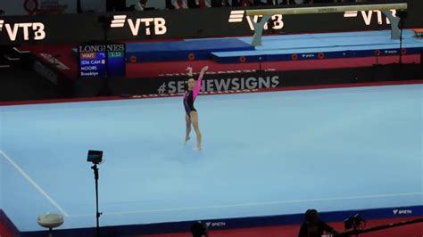 Angelina melnikova (rus) talks to the media after qualifications at the 2019 world championships. Angelina Melnikova (RUS) AA FX - Stuttgart World ...