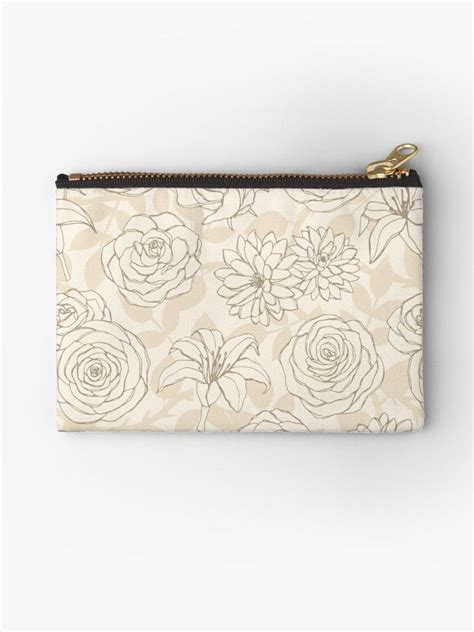 High quality tumblr pattern gifts and merchandise. Floral Pattern in Brown Pastel Colors | Zipper Pouch (с ...