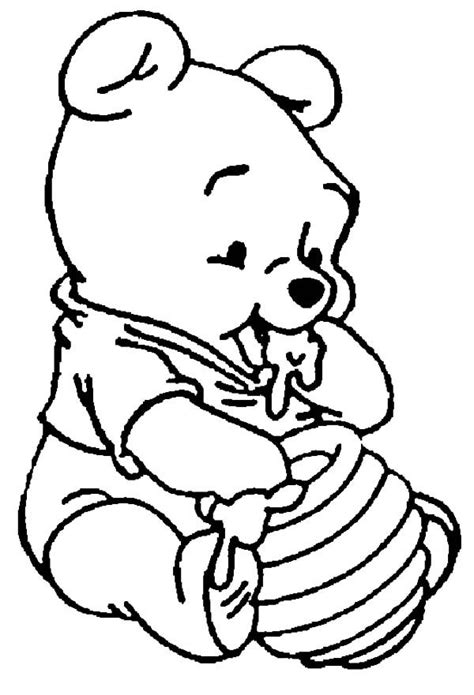 'habían llegado a un arroyo que serpenteaba y saltaba entre rocas. Baby Pooh Bear Digging Honey Jar Coloring Pages : Coloring ...