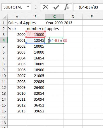 Here is the formula that is commonly used ExcelMadeEasy, Percent change in series in Microsoft Excel