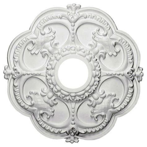 Finished in a softened silver with a light wash of gold, our champagne silver medallion features a recessed center panel with slightly raised floral pattern detail, offering a luxurious finish in a stylish design. Ekena Millwork 18 in. O.D. x 3-1/2 in. I.D. x 1-1/2 in. P ...