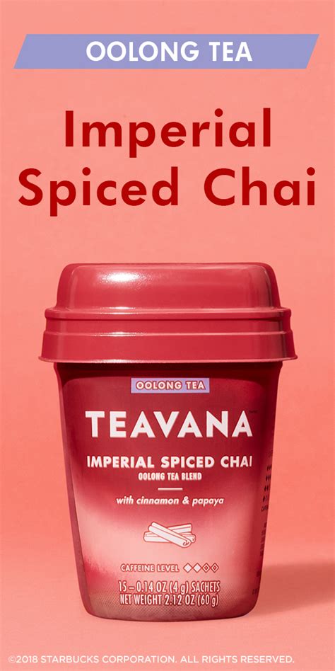 And earl grey creme, a black tea blend with lavender and vanilla notes. Teavana Imperial Spiced Chai Oolong Tea Blend Tea Bags 15 ...