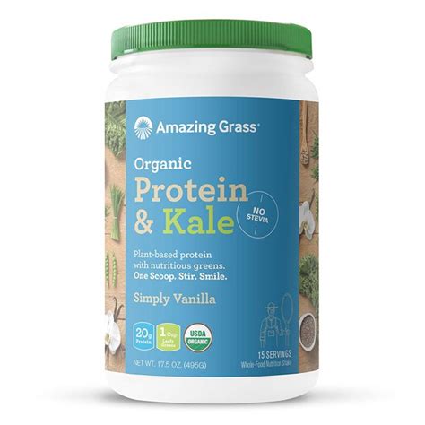 I just bought this product in hopes of adding kale to my daily smoothie. Amazing Grass Organic Protein & Kale Powder, Vanilla, 20g ...