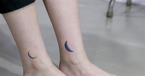 Candle, sun, and moon tattoo. Matching moon tattoos on the ankle.