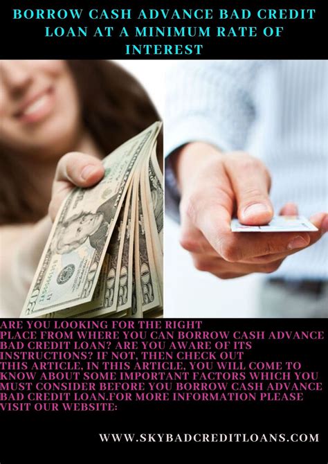 Best credit cards and personal loans for bad credit from our partners. Borrow Cash Advance Bad Credit Loan At A Minimum Rate Of ...