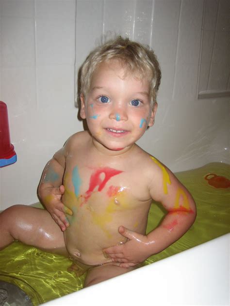 Just wipe the area during diaper changes and rinse with warm, soapy water at bath time. 20090430_0107 | Tubtime Picasso! | lorisloanquinn | Flickr