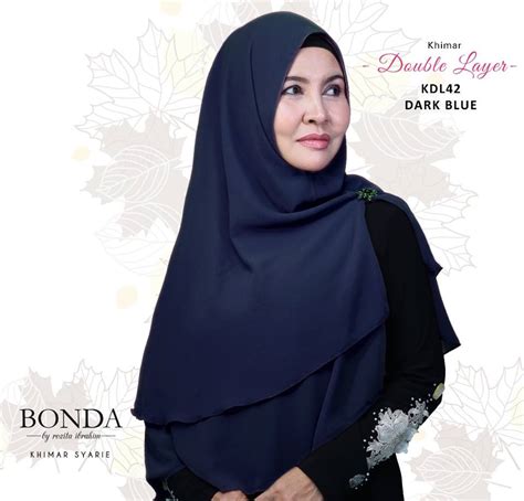 Double cleansing adalah satu cara rutin penj C'Ta Jamu Ratu Malaya : Khimar Bonda Double Layer-Blue Black