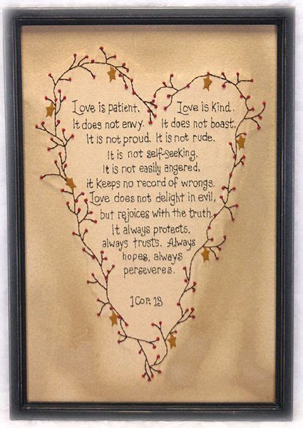 With over 200 designs, you'll find something here that is perfect for your next cross stitch project. 1 Cor. 13 - Love is Patient Sampler IfW72 | Redwork ...